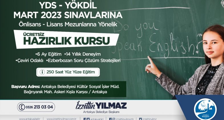 Antakya Belediyesi Ücretsiz Yds – Yökdil Hazırlık Kursları Başlıyor!