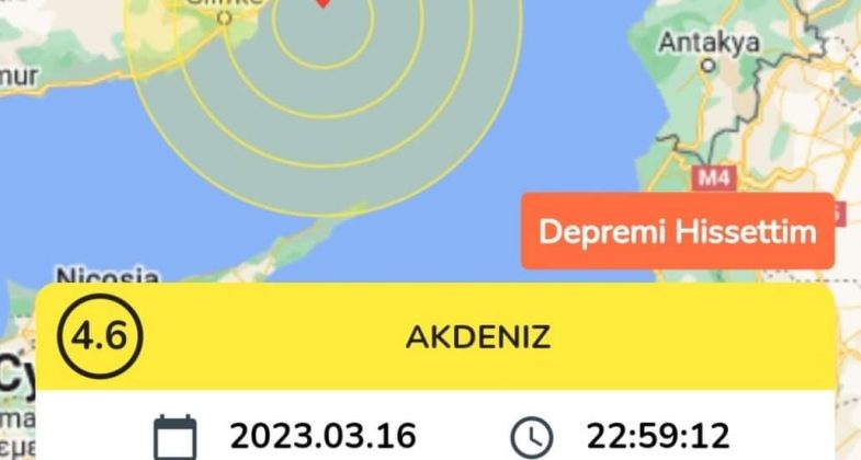 Akdeniz’de korkutan deprem!