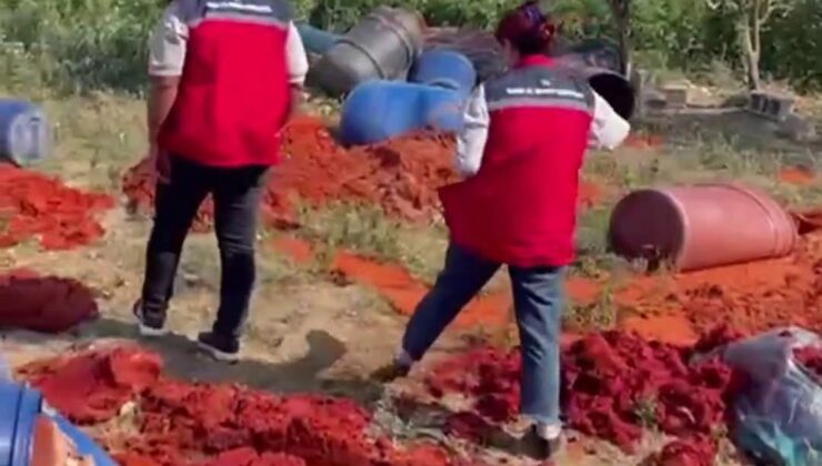 KATKI MADDESİ KULLANILARAK ÜRETİLEN TONLARCA DOMATES POSASINA VE BİBER SALÇASINA EL KONULDU
